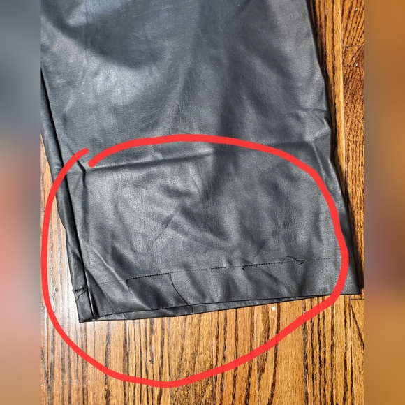 Anthropologie Maeve The Colette Cropped Wide-Leg Faux Leather Pants Bkack Sz 22 - Picture 13 of 16